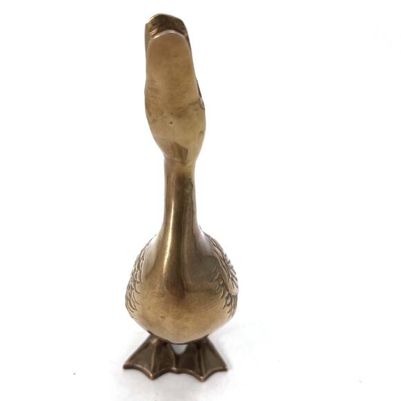 Vintage Brass Standing Duck Goose Figurine 4.5" X 7.75" Tall - Picture 4 of 9